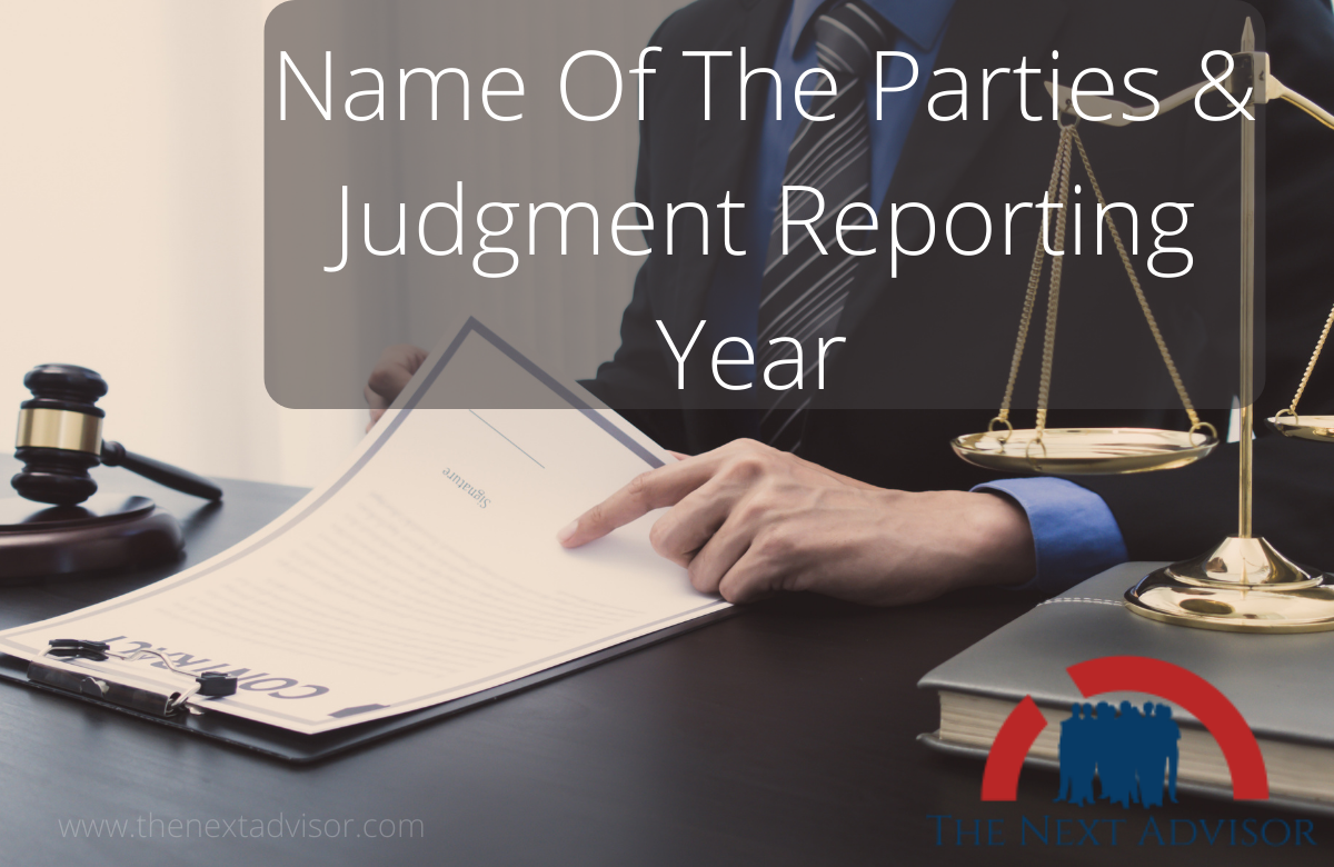 Name Of The Parties & Judgment Reporting Year 