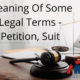 Meaning Of Some Legal Terms - Petition, Suit