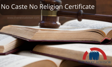 No Caste No Religion Certificate
