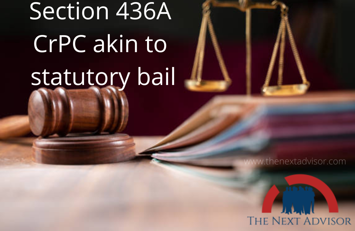 Section 436A CrPC akin to statutory bail