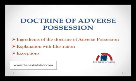 Doctrine Of Adverse Possession